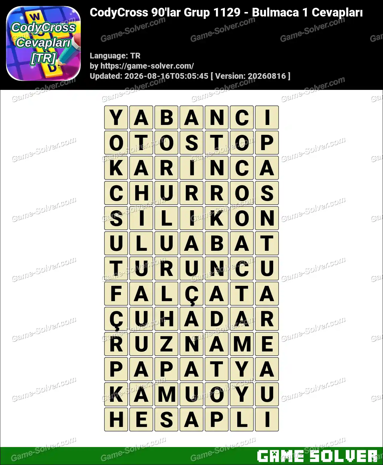 CodyCross 90’lar Grup 1129 – Bulmaca 1 Cevapları